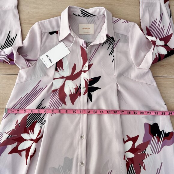 NWT NU PARCC The Color House Pink Floral Shirt Dress with Pockets Size 6 / Small - Picture 11 of 16